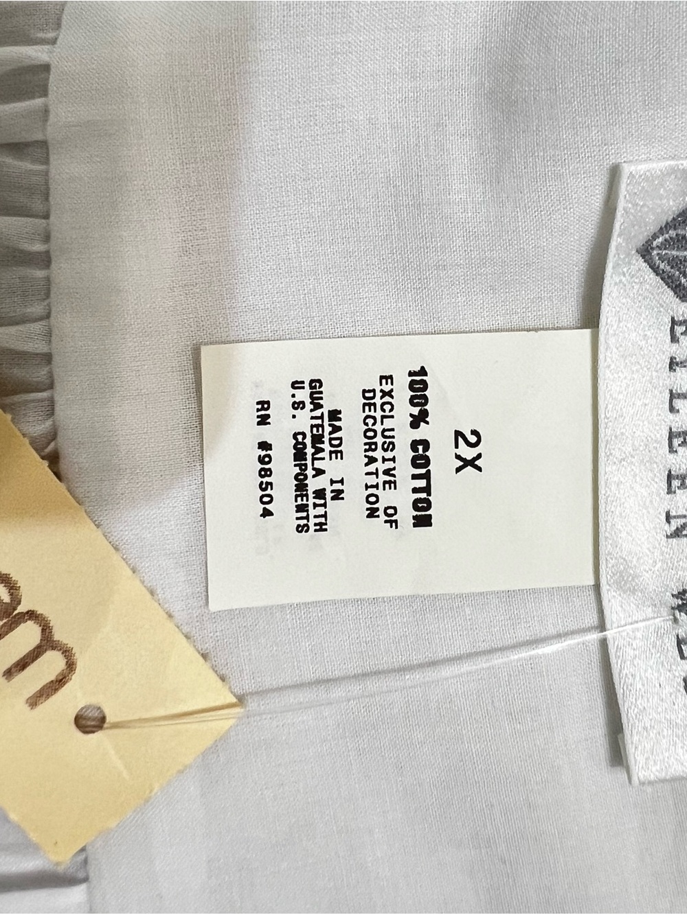 Vintage Eileen West White Long Button-Front Nightgown with Ribbon & Lace 2X - Picture 12 of 16